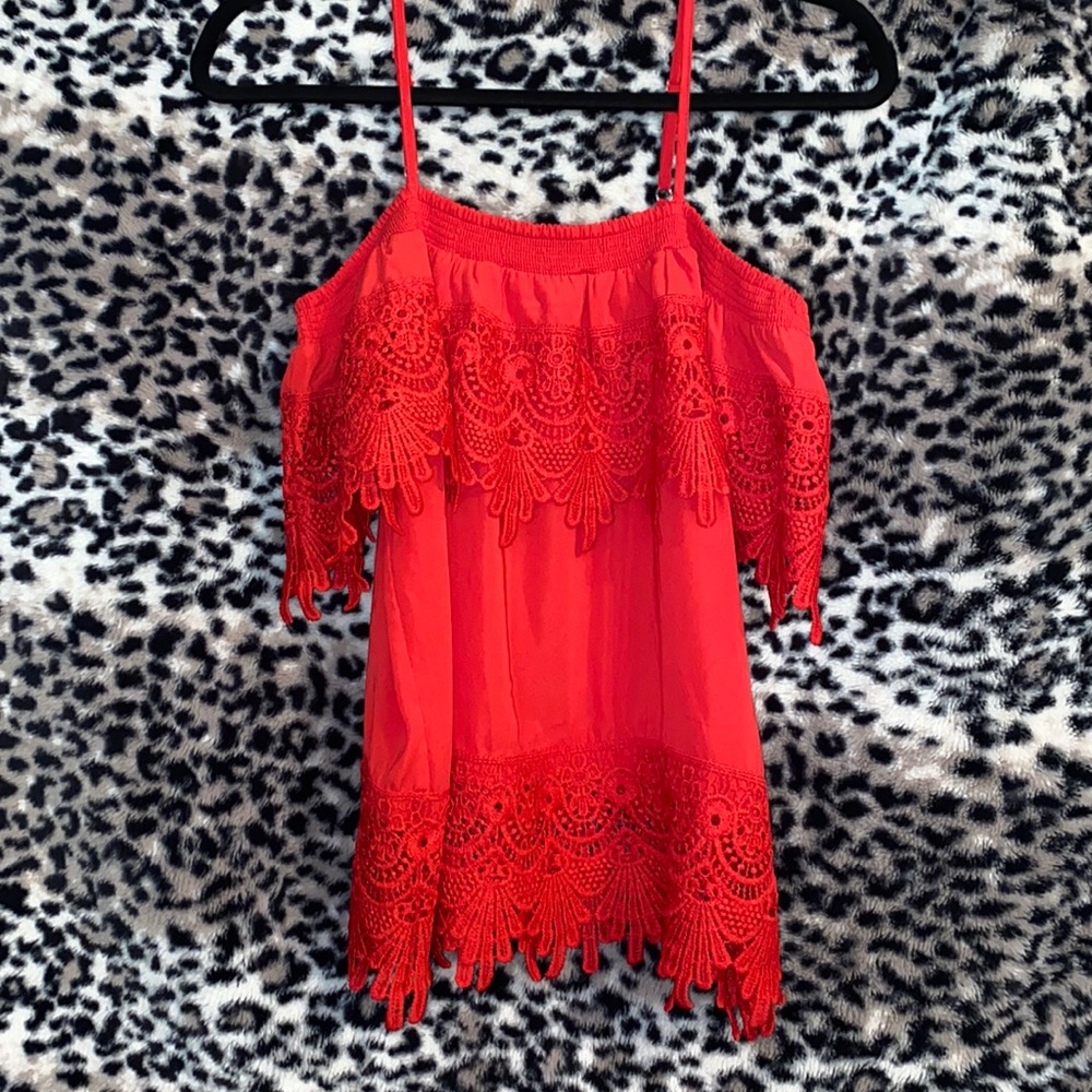Never worn off shoulder top. Perfect condition